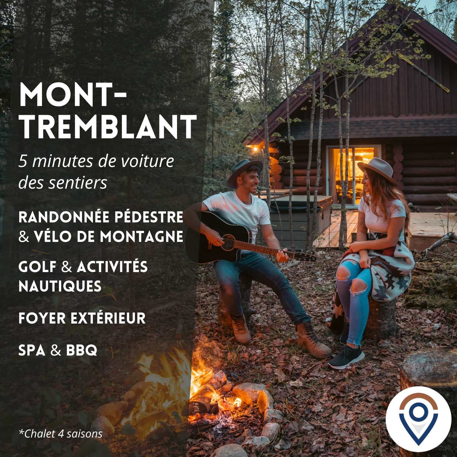 Cozy Log Cabin with Spa - 3 min of Tremblant